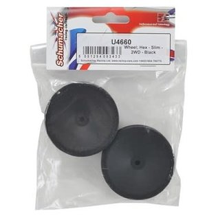 Schumacher U4660  Black 1/10 Buggy Front Slim 2WD Wheels 12mm Hex (2)