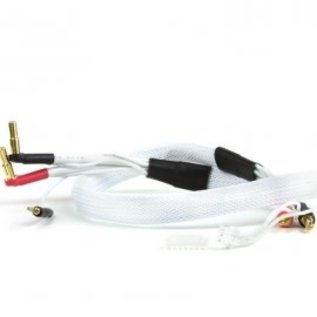 Avid RC AV1402-WHT  2S White Charge Lead Cable w/4mm & 5mm Bullet Connector (2')