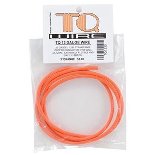 TQ Wire TQW1330  13 Gauge Super Flexible Wire- Orange 3'