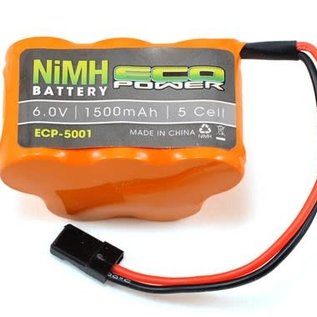 Eco Power ECP-5001  EcoPower 5-Cell 6.0V NiMH Hump Receiver Pack (1500mAh)