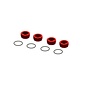 Arrma ARA320467  Red Aluminum Front Hub Nut w/ O-Rings (4)
