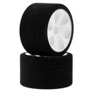 JACO JAC2732   Magenta Jaco 1/12 Foam Front Tires Mounted On "Prism" White Wheels (2)