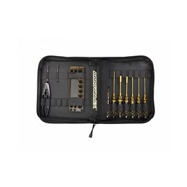 Arrowmax AM-199445  Toolset For 1/10 Electric Touring Cars (11pcs) With Tools Bag Black Golden