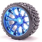SWEEP C1002BC  Terrain Crusher Belted Tires preglued on Blue Wheel 2pcs set