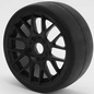 SWEEP SWP40145E414  1:8th GT Belted Slick EXP 45deg Soft On Black EVO16 Spoke Rim (2) 40145E414