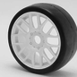 SWEEP SWP40145E415  1:8th GT Belted Slick EXP 45deg Soft On White EVO16 Spoke Rim (2) 40145E415