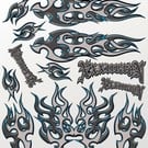 XXX Main XXXH005  Diamond Fiber Flames Large Sticker Sheet