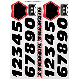 XXX Main S035  Numbers Black Sticker Sheet