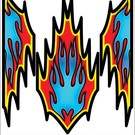 XXX Main R007  Scallop Flames Internal Graphics Sticker Sheet