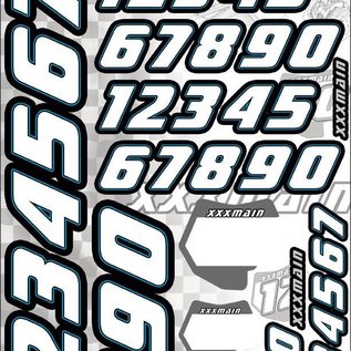 XXX Main N002 Race Number Set - White