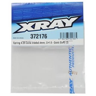Xray XRA372176  Front Spring 4.25 Coils 3.6x6x0.4mm, C=1.5 - Gold (Soft) (2)  X12 X1 X10