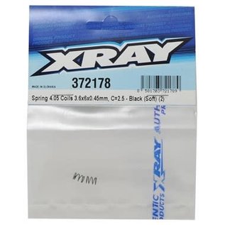 Xray XRA372178  Front Spring 4.05 Coils 3.6x6x0.45mm, C=2.5 - Black (Soft) (2)   X12 X1 X10