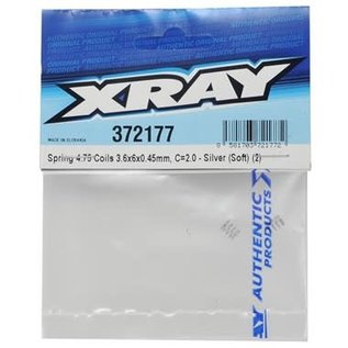 Xray XRA372177  Front Spring 4.75 Coils 3.6x6x0.45mm C=2.0 Silver (2)  X12 X1 X10