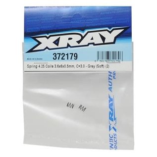 Xray XRA372179  Front Spring 4.25 Coils 3.6x6x0.5mm, C=3.0 - Grey (Soft) (2)  X12 X1 X10