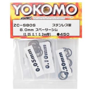 Yokomo YOKZC-S80SA  Yokomo 8x11mm Spacer Shim Set (0.05, 0.10 & 0.20mm)