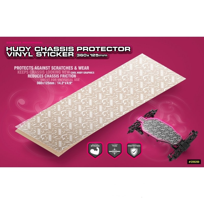 HUD209200  Hudy Chassis Protector Vinyl Sticker 360x125mm