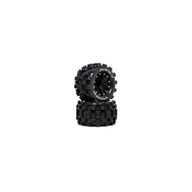 Duratrax DTXC5551 STAKKER MT 2.8 Tires Mounted F/R C2 .5 Offset Black(2)