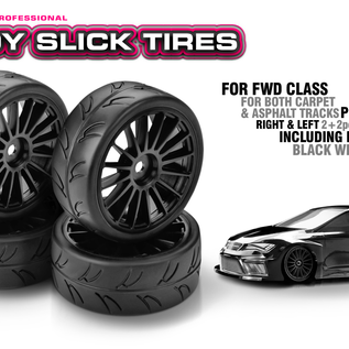 Hudy HUD803040  HUDY 1/10 Pre-Cut Groove Slick Tires Right & Left (2+2)