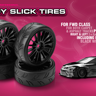 Hudy HUD803040  HUDY 1/10 Pre-Cut Groove Slick Tires Right & Left (2+2)