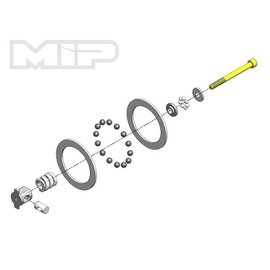 MIP MIP17095  Super Diff Carbide Rebuild Kit, All Team Associated 1/10