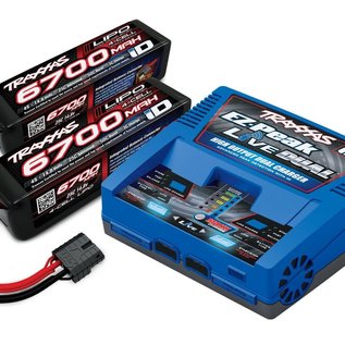 Traxxas TRA2997  6700Mah 4S Battery (2) with EZ-Peak Live Dual Charger Completer Pack