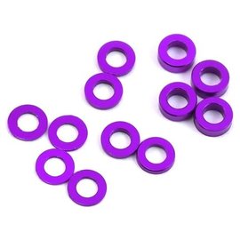 Protek RC PTK-8374  Aluminum Ball Stud Washer Set (Purple) (12) (0.5mm, 1.0mm & 2.0mm)