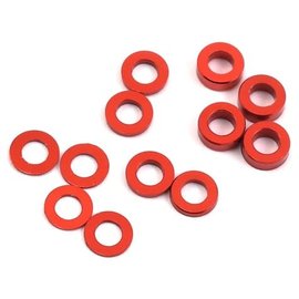 Protek RC PTK-8373  Aluminum Ball Stud Washer Set (Red) (12) (0.5mm, 1.0mm & 2.0mm)