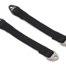 HOT RACING HRASLS85T1801  85mm Suspension Travel Limit Straps (2) (Black/Silver)