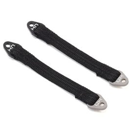 HOT RACING HRASLS85T1801  85mm Suspension Travel Limit Straps (2) (Black/Silver)