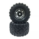 Traxxas TRA8972 Rugged Maxx Black & Black Beadlock Wheels & Tires 17mm Hex (2)
