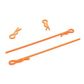 Integy T4047ORANGE  Orange 1/18th Body Clips (4)