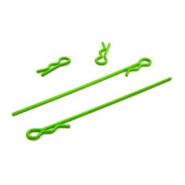 Integy T4047FLUORESCENTGREEN  Fluorescent Green 1/18th Body Clips (4)