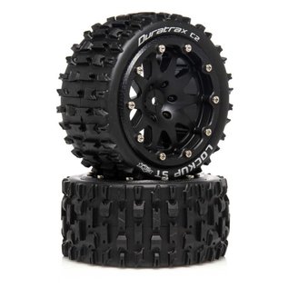 Duratrax DTXC5532  Lockup ST Belted 2.8 2WD Mounted Rear Tires, 0 Offset, Black (2)