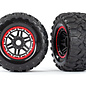 Traxxas TRA8972R  Maxx Black & Red Beadlock Style Wheels & Tires (17 Hex) (2)