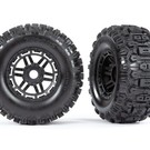 Traxxas TRA8973  Black SledgeHammer Tires & Dual Profile Wheels (17mm Hex) (2)