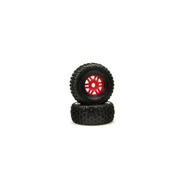 Arrma ARA550065  DBoots Red 'Fortress' Tyre Set (2) 17mm Hex