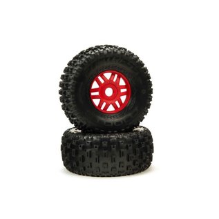Arrma ARA550065  DBoots Red 'Fortress' Tyre Set (2)
