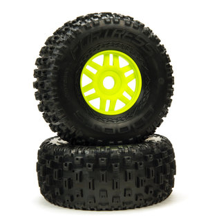 Arrma ARA550068  DBoots Green 'Fortress' Tyre Set (2) 17mm