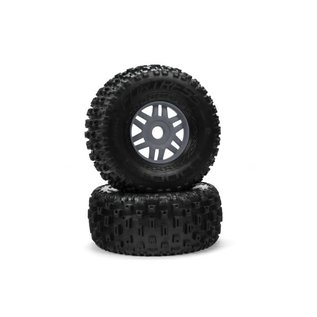 Arrma ARA550069  1/8 dBoots Gunmetal Fortress Front/Rear 2.4/3.3 Tires (17mm Hex)