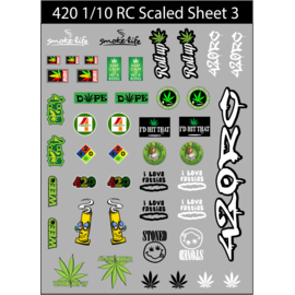 Michaels RC Hobbies Products RCS420-S3  RC Scaled 420 decals stickers sheet #3