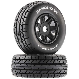 Duratrax DTXC5270  Black Bandito SC Mounted Soft Tires 17mm Hex (2)