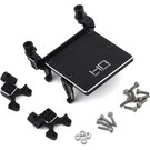 HOT RACING HRASXTF28301  SCX24 Black Aluminum Front & Rear Adjustable Shock Towers