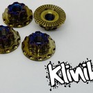 Klinik RC Klinik RC Billet Large Flanged Rainbow Aluminum Serrated Wheel Nuts (4)