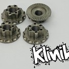 Klinik RC Klinik RC Billet Large Flanged Silver Serrated Wheel Nuts (4)