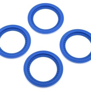 J Concepts JCO2651-1  Blue Tribute Wheel Mock Beadlock Rings, Glue-on-Set (4pcs)