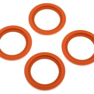 J Concepts JCO2651-6  Orange Tribute Wheel Mock Beadlock Rings, Glue-on-Set (4pcs)