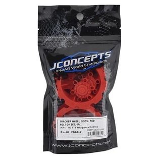 J Concepts JCO2668-7  Red Tracker MT Truck Wheel Mock Beadlock Rings (4)