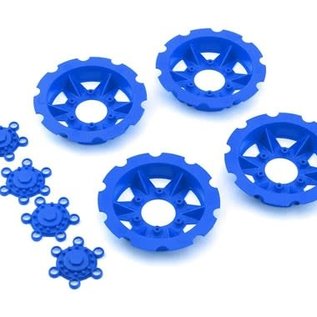 J Concepts JCO2668-1  Blue "Tracker" Monster Truck Wheel Mock Beadlock Rings (4)