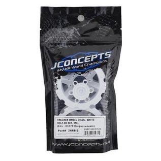 J Concepts JCO2668-3  White "Tracker" Monster Truck Wheel Mock Beadlock Rings (4)