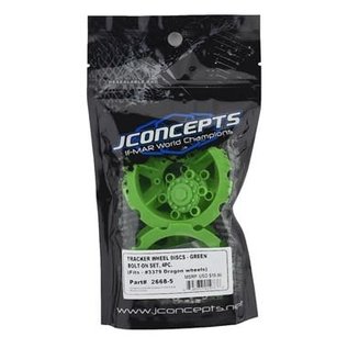 J Concepts JCO2668-5  Green "Tracker" Monster Truck Wheel Mock Beadlock Rings (4)